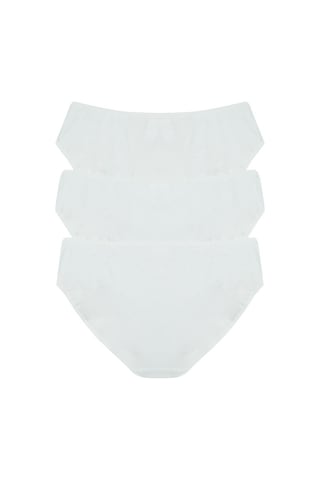 Magic Form 555 Düz Penye Kumaşlı 3 Lü Paket Yüksek Bel Normal Külot-beyaz Beyaz
