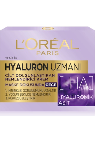L'Oreal Paris Hyaluron Uzmanı Cilt Dolgunlaştıran Nemlendirici Gece Kremi 50 ML