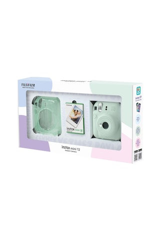 Fujifilm Instax Mini 12 Fotoğraf Makinesi + 10'lu Film + Pleksi Kılıf Yeşil