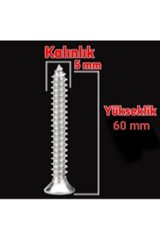 5 X 60 Mm 1 Kutu 200 Adet Sunta Ağaç Vidası