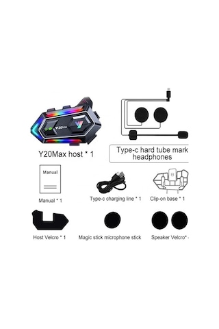 Motosiklet Kask Bluetooth Kulaklık Mikrofonlu Su Geçirmez Gürültü Önleyici Rgb Işıklı Kablosuz Kask İçi Kulaklık İnterkomlu