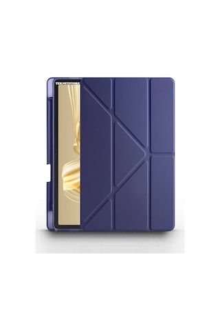 Huawei Matepad Pro 12.2" Kılıf Katlanır Kalem Bölmeli Silikon Standlı Uyku Modlu Akıllı Kapak Kapaklı Kılıf