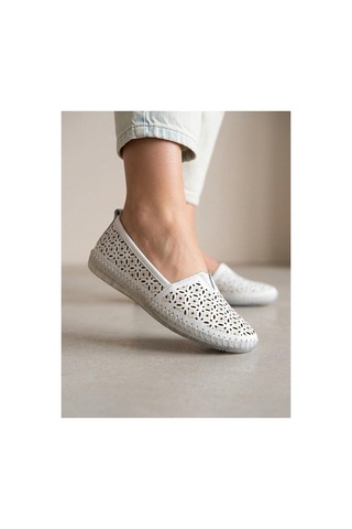 Beren Hakiki Deri Kadın Babet Ortopedik Taban Lazer Delikli Slip-on Com Çok Renkli