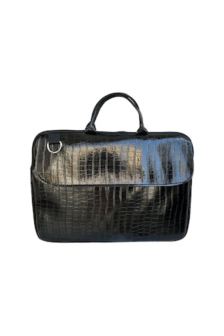 Kroko Siyah Macbook Air Pro Uyumlu 15.6-16.1 Inç Darbeye Karşı Korumalı Laptop Çantası Vip Home Bags