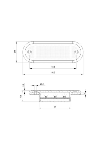Sanel 12v Basamak Aydınlatma Lambası Kırmızı 6 Ledli 85 30 Mm