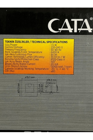 Cata Ct-5183 1,5w 6400k Beyaz Işık Sensörlü Koridor Aydınlatması 4 Adet