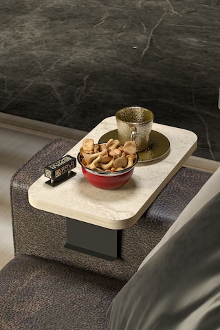 Yan Sehpa Ayarlanabilir Tepsi Dikdörtgen Dekoratif Modern Yatay Dikey Koltuk Sehpası Traverten Ekru