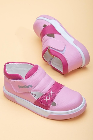 Şirin Bebe Şirinbebe Şiringenç Dikiş Detaylı İki Cırtlı Pembe Kız İlkadım Bebek Çocuk Ayakkabısı-2884-pembe Pembe