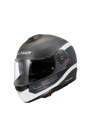 Ls2 Strobe 2 Victory Motosiklet Kaskı Mat Gri - Mavi - Kum