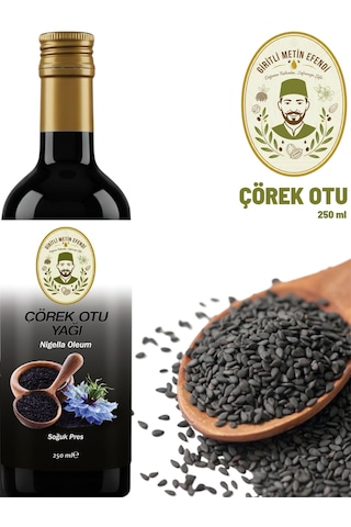 Giritli Metin Efendi %100 Çörek Otu Yağı 250 Ml - Mevsiminde Toplanmış Soğuk Sıkım