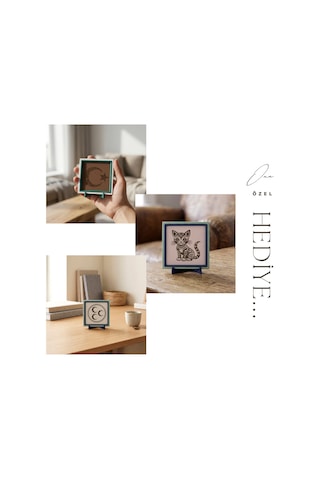 Hayat Ağacı Motifli Modern Masaüstü Dekoratif Süsü Ev Ve Ofisiniz İçin Şık Ve Anlamlı Bir Tasarım 10x10 Cm, Açık Kahve