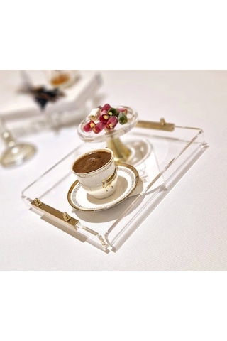 Agbtrend Gold Tray -s- Dekorasyon Ve Sunum Tepsisi Şeffaf