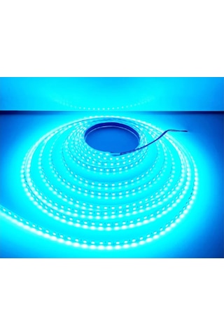 12 Volt 8 Mm 2835 Smd Turkuaz İç Mekan 120 Ledli 5 Metre Şerit Led