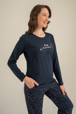Arnetta Kadın Just Close Your Eyes Lacivert Uzun Kol Pijama Takım Ar3774-s-v2 Ar3774-s-v2