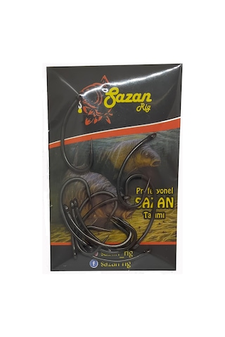 Sazan Avı Kurv Shank Model Teflon Siyah Delikli Olta Iğnesi No:4
