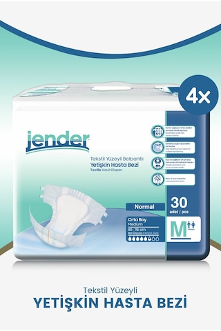 Jender 5.5 Damla Belbantlı Hasta Bezi M Beden 4 x 30'Lu 120 Adet