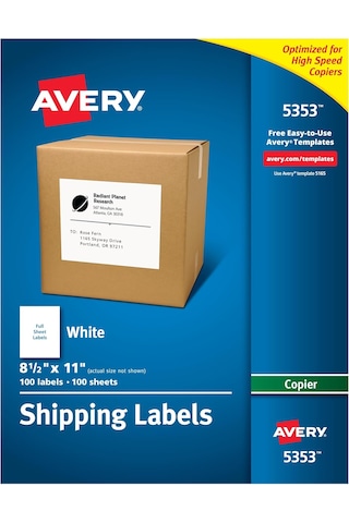 Avery Fotokopi Makineleri Için Sevkiyat Etiketleri, 21,6 Cm X 27, Diğer