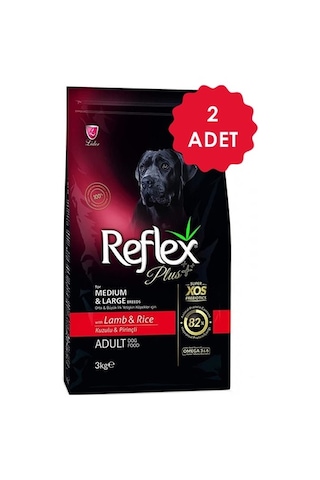 Reflex Plus Kuzu Etli ve Pirinçli Orta ve Büyük Irk Yetişkin Köpek Maması 2 x 3 KG