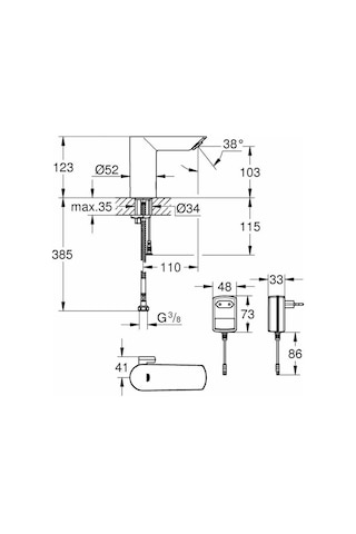 Grohe Bau Cosmopolitan Fotoselli Lavabo Bataryası