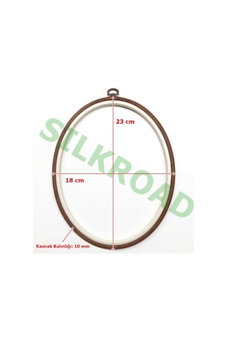 Nurge No:4 Oval Plastik Pano Nakış Kasnağı 18 Cm x 23 Cm - 10 Mm