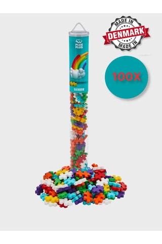 Plus - Plus Minecraft Temalı Silindir Kutuda Gökkuşağı Yapı Oyuncağı - Rainbow 100 Parça 4265