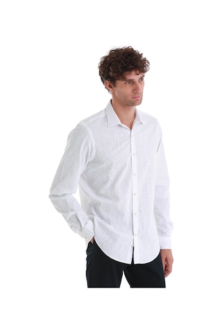 Hatemoğlu Beyaz Comfort Fit Baskılı Slim Yaka Uzun Kollu Spor Gömlek 24d190000007 406 Beyaz