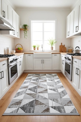 Yağmurser Ekselans Yumuşak Dokulu Kaymaz Taban Halı Yolluk 3057 Gri Çok Renkli