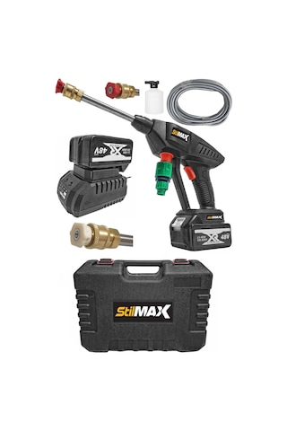 Stilmax 48 V 10 Ah Şarjlı Akülü Basınçlı Bahçe ve Oto Yıkama Makinesi