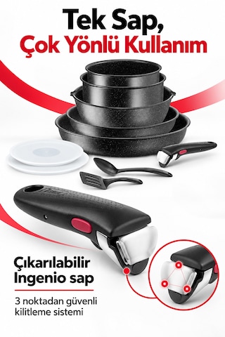Ingenio Black Stone L3999402 Set 10 Parça- Induction Siyah