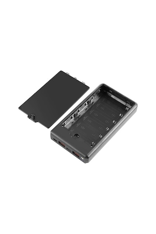 Vkemall Haweel 6 Hücre 18650 Levazımsız Pil Kutusu, 22.5w Hızlı Şarj, Ekranlı Taşınabilir Güç Kutusu, Siyah Renkli