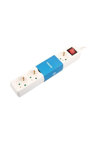 Philips SPS1050A/51 Tam Bakır Kablolu 5'li Çocuk Korumalı Priz 2 Metre Beyaz