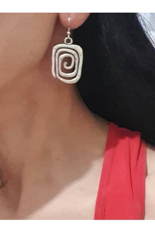 Gümüş Kaplama Antik Çelik Kadın Sallantılı Gül Küpe
