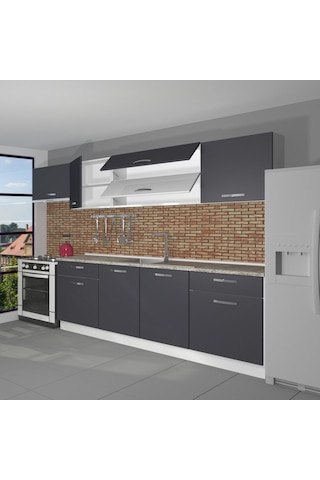 Decoraktiv Prestij 280 Mdf Hazır Mutfak Dolabı - Tezgah Dahil - Antrasit