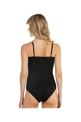 Fabony Bayan İp Askılı Çıtçıtlı Body 1180 Siyah