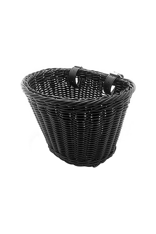 Youtek Küçük Siyah Pp Dikişli Sepet - Bisiklet, Scooter, Yürüme Arabası İçin Taşıma Sepeti Siyah