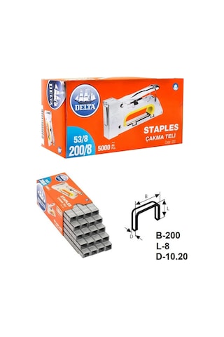 200/8 El Tabanca Teli 53/8 5000 Li Paket Delta Çakma Zımba Teli 53-8/200-8 200 Serisi