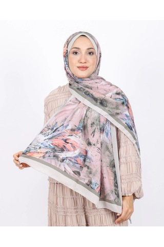Luissa Bambu Kraş Şal Pastel Desen Taş
