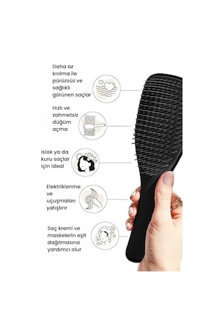 Tangle Teezer The Wet Detangler Meyan Kökü Siyah Saç Fırçası