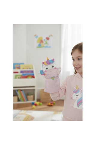 Toys2you Büyük Boy Keçe El Kuklası - Unicorn Beyaz - Lila - Pembe - Siyah