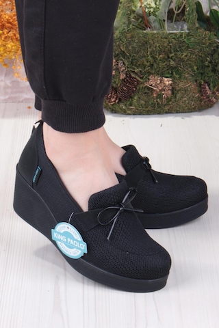 Fort King Jennifer Rahat Hafif Anatomic Insole Taban Dolgu Topuk Kadın Ayakkabı Siyah