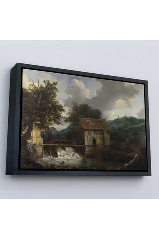 Ahşap Çerçeveli Jacob Van Ruis - Köy Hayatı Tablosu