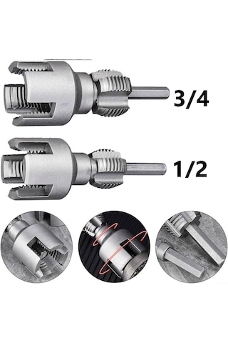 Rekotools -2 Li Set Iç Dış Plastik Boru Diş Açma Seti 1/2 Ve 3/4 Inç Borularla Uyumlu