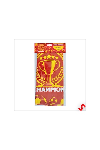 Futbol Temalı Sarı Kırmızı Champion Masa Örtüsü,120cm X 180cm