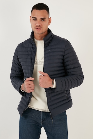 Buratti Su Itici Slim Fit Cepli Dik Yaka Şişme Erkek Mont 649010 Lacivert