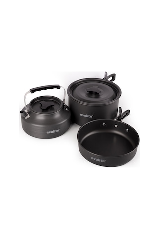 Evolite Tria Pot Çaydanlıklı Tencere Seti Gri