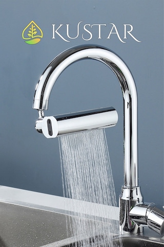 Kustar Şelale 4 Fonksiyonlu Krom Aç Kapa Mutfak Eviye Bataryası Tasarruf Yüksek Tazyik Yağmur Şelale Modlu