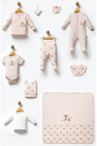 By Bubbles Unisex Desenli 10'lu Hastane Çıkış Seti Ekru Kaplumbağa