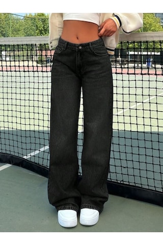 Kadın Düşük Bel Denim Pantolon Siyah