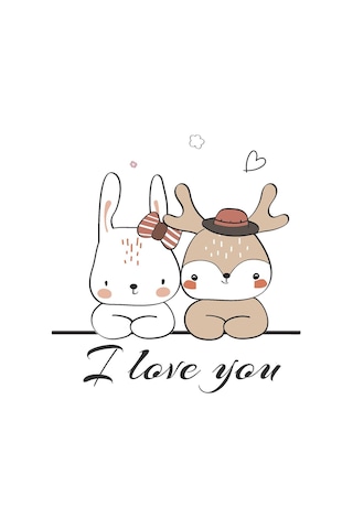 Seni Seviyorum Sevimli Cam Sticker 31x33cm Diğer