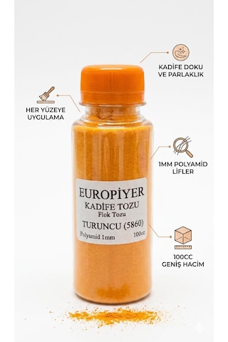 Turuncu Kadife Tozu Flok Tozu Flock Powder 100cc